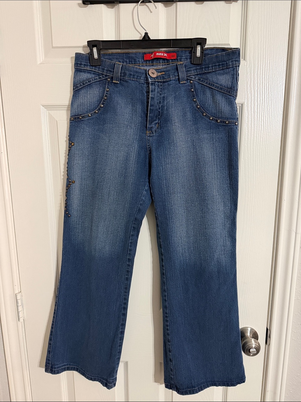 Mi Classic Blue WideLeg Jeans with Stud Detail